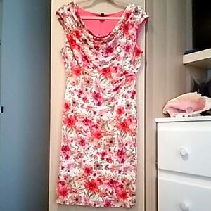 Connected Apparel Sheath Dress with Cowl Neck Sz 12